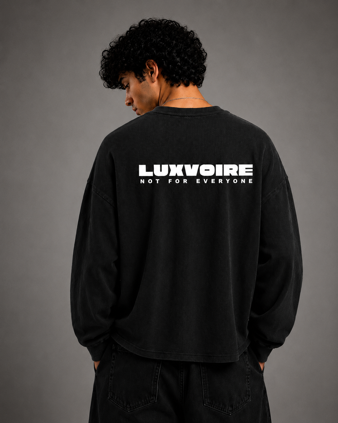 LUXVÓIRE Charcoal Block Waffle Tee